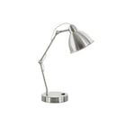 Monarch Specialties 17" H Table Lamp - Nickel Metal / Nickel Shade-This fashionable, industrial style 17"h table lamp in a modern nickel metal finish, features a flexible arm to adjust and direct the lighting where you need it