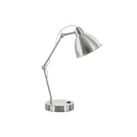 Monarch Specialties 17" H Table Lamp - Nickel Metal / Nickel Shade-This fashionable, industrial style 17"h table lamp in a modern nickel metal finish, features a flexible arm to adjust and direct the lighting where you need it