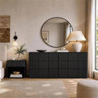 Manhattan Comfort Clive 72" Mid-Century Modern 6-Drawer Double Dresser - Black & Gold-30 Day Limited Manufacturer's Warranty