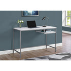 Monarch Specialties 7368 48" Computer Desk - White/Silver Metal-One open suspended cubby for additional storage