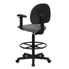 Flash Furniture Fabric Drafting Chair with Adjustable Arms - Grey-Back Depth Adjustment Knob