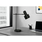 Monarch Specialties 21" H Table Lamp - Black Metal / Black Shade-Featuring a USB port embedded in the base for charging devices and a rocker switch for easy on/off activation, this task lamp is perfect to place on a desk, side or end table, or a nightstand