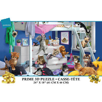Giodano Messy Bedroom Kittens - 500 Pieces-500-piece lenticular 3D puzzle