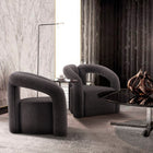 Manhattan Comfort Darian 32.68" Modern Boucle Upholstered Accent Chair - Black - 2 Pack-Frame Made of High Quality Pine Wood for Extra Durability