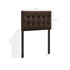 Modway Emily Stain-Resistant Performance Velvet Twin Size Headboard - Chocolate Brown-Button Tufting