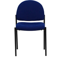 Flash Furniture Comfort Navy Fabric Stackable Steel Side Reception Chair-Guest Chair