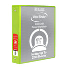 BAZIC Products 1.5" 3-Ring View Binder with 2 Pockets - Lime Green - 6 Pack-Clear View Cover on front, back & side