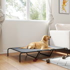 PawHut Elevated Outdoor Dog Bed - 59.8" L x 37" W - Grey-Breathable and chew-resistant 600gsm Teslin fabric ensures lasting comfort and durability 
