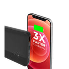 HyperGear 10000mAh USB-C and USB-A Portable Power Bank - Black-Ultra-fast recharge