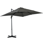 Outsunny Square Offset Patio Umbrella with 360° Rotation and Tilt - 8' x 8' - Grey-Attractive and stylish offset market patio umbrella provides extra protection from the weather elements with its superior tilt and crank design