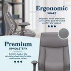 La-Z-Boy Renzo Task Office Chair - Grey-Height adjustable foam padded armrests