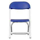 Flash Furniture Kids Blue Plastic Folding Chair, White Powder Coated Frame Finish, (YKIDBL)-Assembly not Required