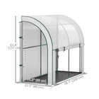Outsunny Walk-in Wall Lean-to Greenhouse with Weed Barrier - 7' x 3' x 5' - White- UV-resistant cover prevents UV scorching and prolongs service life
 