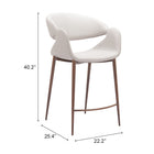 Zuo Limay Counter Stool - Beige/Walnut-8