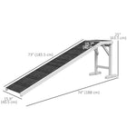 PawHut 74" L Pet Ramp with Non-slip Carpet - White-Anti-slip carpet on the ramp ensures safety 