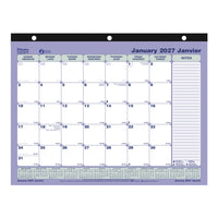 Blueline 2027 Monthly Desk Pad Calendar - 11" x 8-1/2" - Bilingual-12 Months, January to December