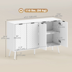 HOMCOM 47" Modern Sideboard Buffet Cabinet with Multi Storage Doors - White-Can be used as a coffee bar cabinet, dining room server or TV console