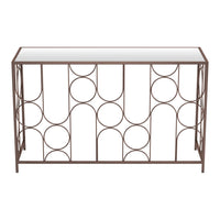 Zuo Convale Console Table - Bronze-Mirror Glass rectangular shape tabletop