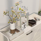 HOMCOM Narrow Shoe Cabinet with 2 Flip Drawers - White Oak-Anti-tipping kit ensures stability and safety