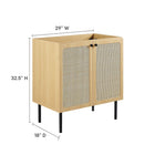 Modway Chaucer 30" Bathroom Vanity Cabinet - Oak-Adjustable Shelf