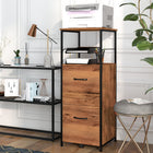 Vinsetto Vertical Letter/A4 Filing Cabinet with Hanging Bars - Rustic Brown-Two drawers with adjustable hanging bars to hold Letter and A4 sized files
