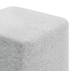 Modway Callum 17" Square Woven Heathered Fabric Upholstered Ottoman - Heathered Weave/Light Grey-8