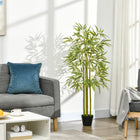 Outsunny 4' Artificial Bamboo Tree for Indoor Decoration - Green-Suitable for home or office use. It enhances any space with its natural accent 