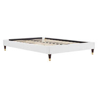 Modway Harlow Performance Velvet King Platform Bed Frame - White-King Platform Bed Frame