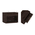 Manhattan Comfort Evelyn 32" Modern 1-Drawer Nightstand - Brown-Smooth Rounded Edges Add a Modern Charm and Enhance Safety
