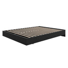 Nexera Platform Bed Frame - Queen Size - Black-Includes a system of slats for mattress support so it doesn't require a box spring, the perfect budget-friendly choice!