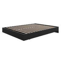Nexera Platform Bed Frame - Queen Size - Black-Includes a system of slats for mattress support so it doesn't require a box spring, the perfect budget-friendly choice!