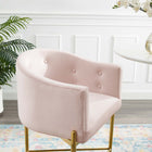 Modway Savour Tufted Counter Stool - Pink-Gold Stainless Steel Base