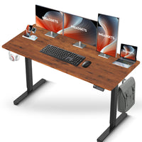 IMHome Height Adjustable Electric Standing Desk with 3 Memory Settings - 55" x 24" - Brown Top/Black Frame-Elevate your workspace with the IMHome Electric Standing Desk, a versatile and feature-rich solution for home offices and professional setups. This sit-stand desk offers smooth electric height adjustments from 28" to 47" (72cm to 118cm), allowing you to seamlessly switch between sitting and standing. With a built-in 3 memory settings, you can save your favorite height settings for ultimate convenience.