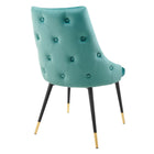 Modway Adorn Performance Velvet Dining Side Chair - Teal - 2 Pack-Dense Foam Padding