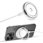 MyBat DockIt 360° Magnetic Wireless Charger + Ring Grip Stand - White-Magnetic Alignment - Built-in magnets ensure quick, precise, and stable attachment to your phone