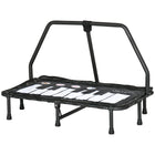 Soozier Kids Trampoline Indoor with Music Function Steel Frame Bouncer Rebounder - 40.5" L x 22.5" W x 27.5" H - Black-Steel frame and PP jumping mat supports up to daily use 