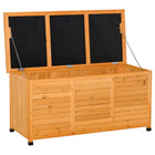 Outsunny 75 Gallon Wooden Storage Box patio Deck Box Bench-Features an ample and open space to place most tools and accessories
