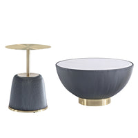 Manhattan Comfort Anderson Modern 28.15" Coffee Table and 15.75" End Table - Grey - Set of 2-Modern Coffee Table and End Table Set for Living Room Use