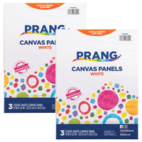 Prang Canvas Panels - White - 9" x 12" - 2 Packs of 3-High quality canvas panels, acid-free