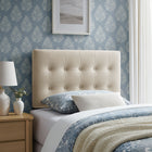 Modway Emily Stain-Resistant Performance Velvet Twin Size Headboard - Alabaster-Wood Blend Frame