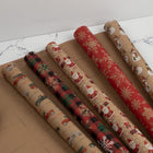 JAM Paper Kraft Wrapping Paper Rolls Christmas Set, 125 sq ft., 5 Pack (165K5KRCHR)-6