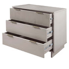 Manhattan Comfort Granville 37.8" Modern Dresser - Light Grey-Featuring 25mm of Board Thickness Made of High Quality Solid Wood and Solid Wood Ribbed Drawer Front.
