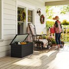 Outsunny Steel Deck Box-Enlarged lid prevent the items better from rain 
