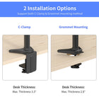 ShoppingAll SA-D290 Adjustable Dual Monitor Standing Mount Extra Tall 31.5" Pole for Two Displays up to 32" - Black-8