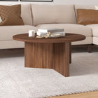 Hudson&Canal Anders 36"W Round Coffee Table - Satin Walnut-Clean with a soft, dry cloth and no harsh chemicals or abrasive cleaning materials