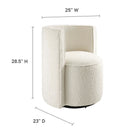 Modway Della Boucle Fabric Swivel Chair - Ivory-Boucle Fabric Upholstery