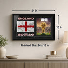 Frameworth Official FIFA World Cup 2026 England Flag & Trophy Framed Print - 15" x 24"-7