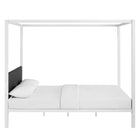 Modway Raina Canopy Queen Bed Frame - White Grey-Reinforced Center Beam