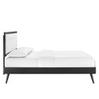 Modway Willow Wood Full Platform Bed with Splayed Legs - Black/White-Assembly Required