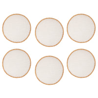 Maxwell & Williams Table Accents Placemat Round - 38 cm - White Natural - 6 Pack-Wipe with Wet Cloth